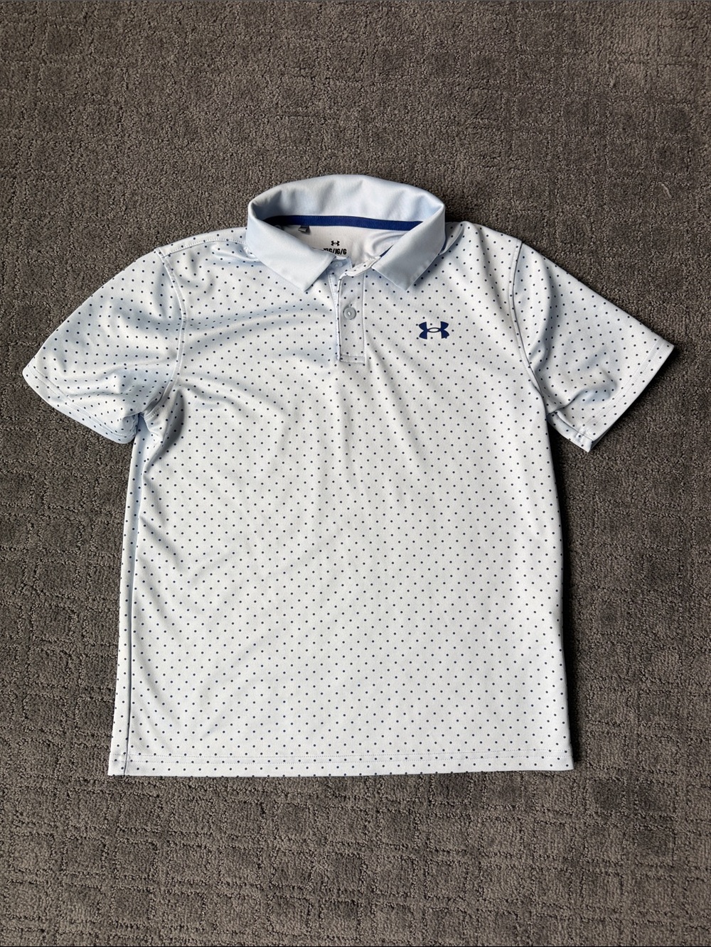 Under Armour Boy’s Light Blue with Navy Micro Dots